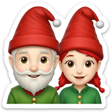 Gnomi natalizi maschio e femmina sticker