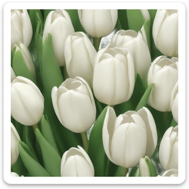 white tulip bouquet  sticker