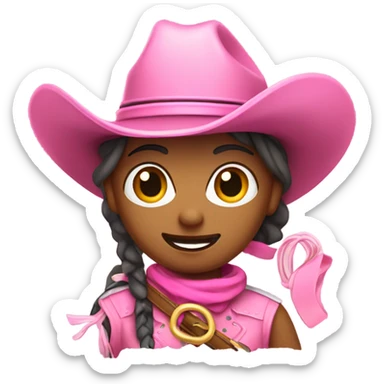 pink cowboy hat lassoo and hear sticker