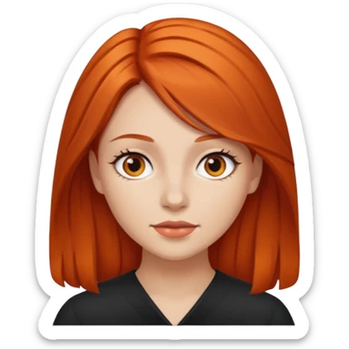 hazme la mima mujer del pelo naranja pero el color del pelo mas oscuro sticker