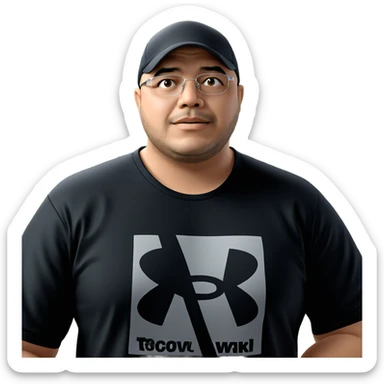 confident man in black shirt sticker