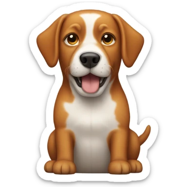 Ginger dog wearing a beanie sticker