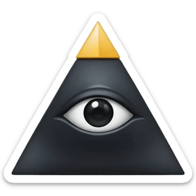 pyramide noir avec un oeil au centre et des taches noir sur toutes les extrémités comme un brouillard noir sticker