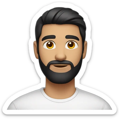 white skin indian in plain white shirt with sleeve up and cool short black hair and light beard avatar sticker