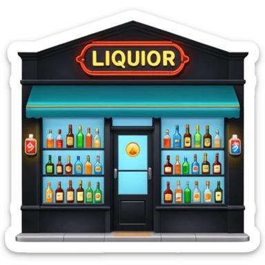 tienda de licor que se vea desde a fuera sticker
