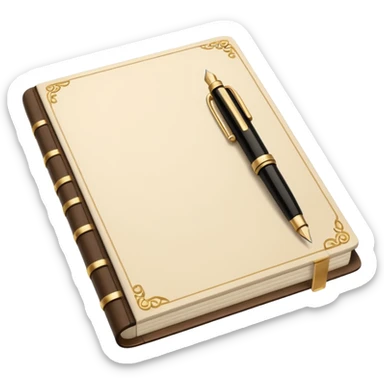 open notebook with fancy “A” on the page sticker