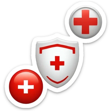 red cross and red shield  sticker