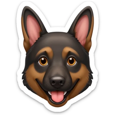 cartoon style dark German Shepherd dog with longer tongue hanging out  sticker