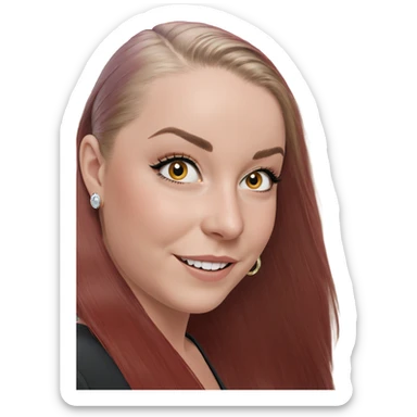 smiling girl with earrings sticker