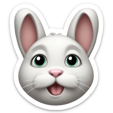  begging bunny with bleh face sticker