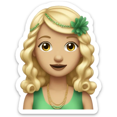 Flapper with long blonde hair and green eyes  sticker