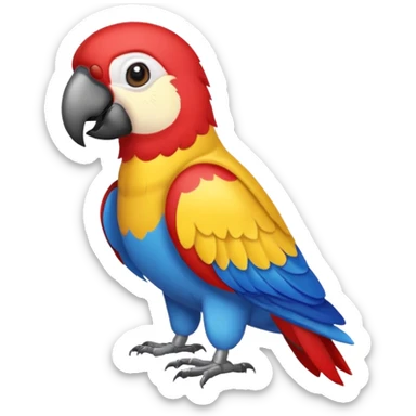 red blue yellow and blue parrot sticker