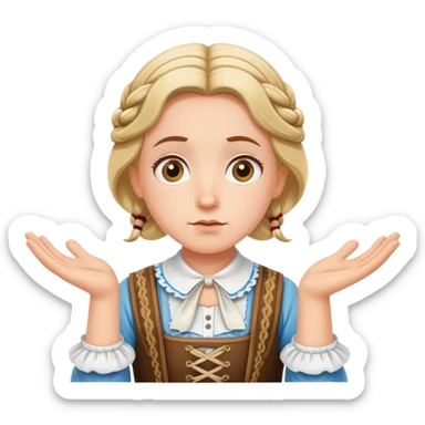 German in traditional Bavarian clothing shrugging sticker