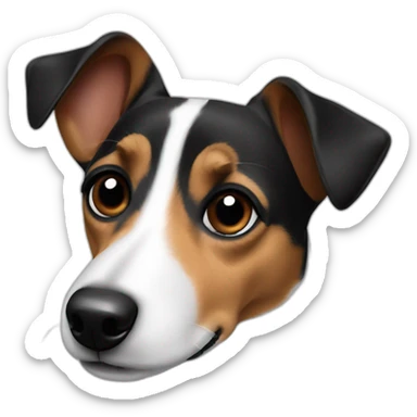 jack russel black ears sticker