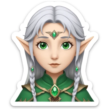 Frieren the female elf mage with silver hair sticker