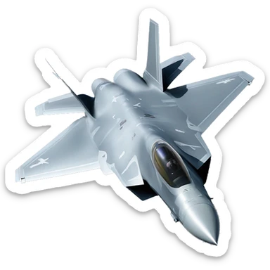 The stealthy gray fighter jet in the sky F-35 is accurate according to the appearance of the plane sticker