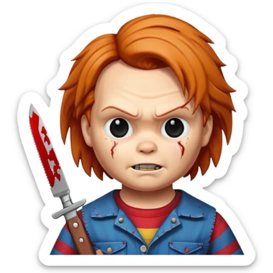 Chuky sicatriz y cuchillo sticker