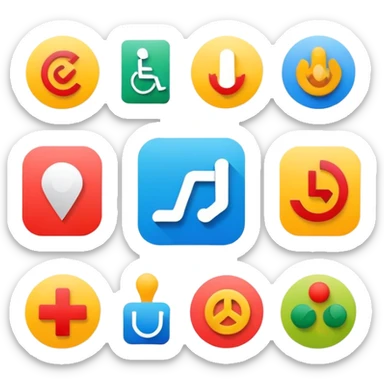 design4all, inclusive design concept with accessibility symbols sticker