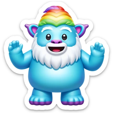 rainbow inflatable bouncy yeti sticker