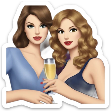 Lana del Rey & Taylor Swift drinking champagne sticker