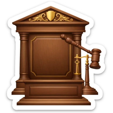 court rostrum with ruler sticker