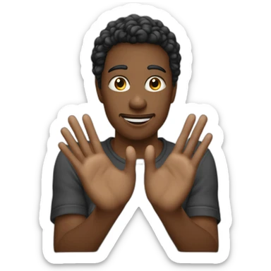 Personne noire choquée avec les mains derrière la tête sticker