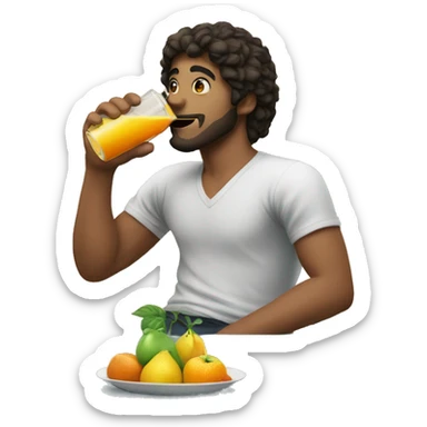amir drinking juice sticker