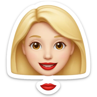 Emoji female with fake lips sticker
