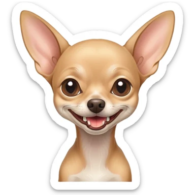Skinny bald Chihuahua with one long tooth sticker