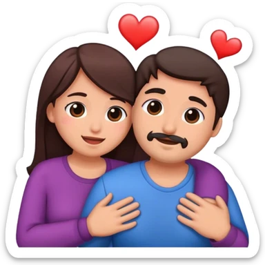 Abrazo hombre y mujer morenos sticker