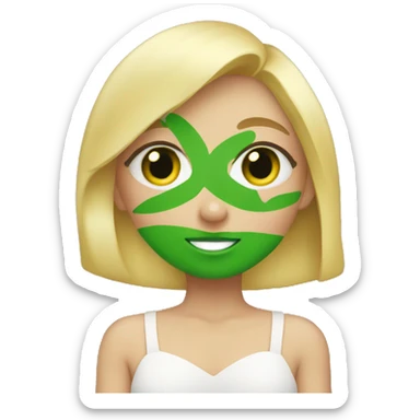 blonde girl with green eyes making a heart with her hands sticker