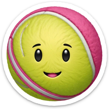 pink tennis ball, no face, realistic  sticker