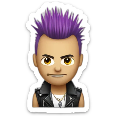 punk rock star with mohawk hair style sticker