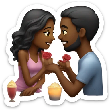 Lovers on a romantic date, sticker