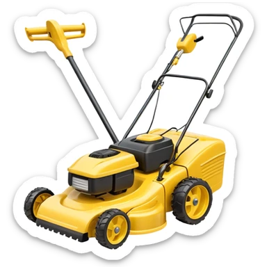 fun lawn mower emojy 2d sticker