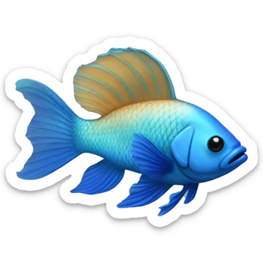Blue beta fish sticker