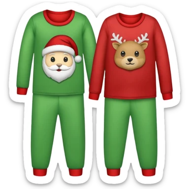xmas pajamas - no person just clothes,  sticker
