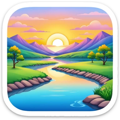 sunrise landscape with a river sticker