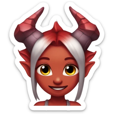 Meru the red skin succubus with horns and wings sticker
