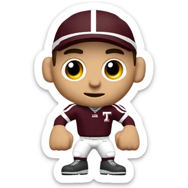 Johnny manziel in a Texas a&m maroon uniform holding up one thumb  sticker