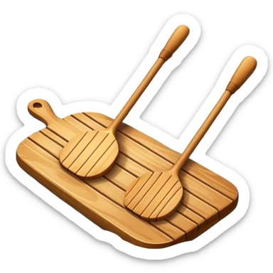 Paddles in water sticker