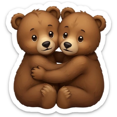 Bears hugging sticker