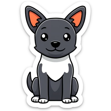 Black dog with white chest  sticker