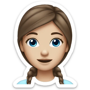 skin care girl with brown hair and blue eyes sticker