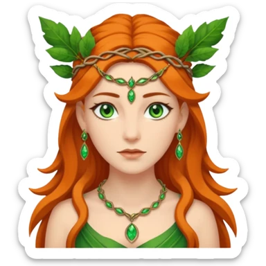 Leaf-necklace druid queen sticker