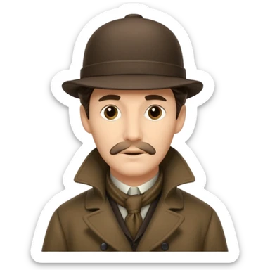 Sherlock Holmes with deerstalker hat sticker