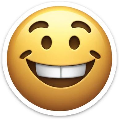 smiling smiley with big ball up sticker