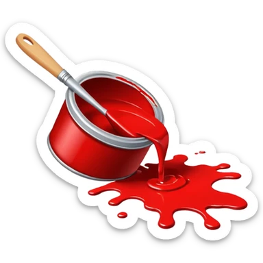paint splatter, spilled paint, red color. sticker