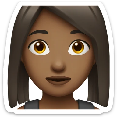 Girl dark brown hair and fringe   sticker