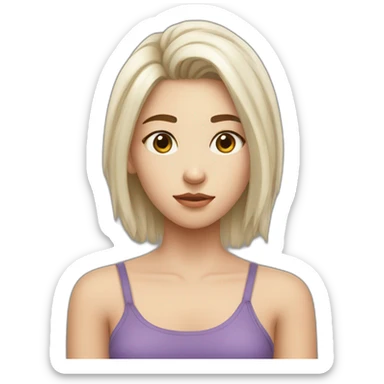 24 years old girl looking weary with white complexion and hair around armpit length sticker